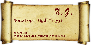 Noszlopi Gyöngyi névjegykártya
