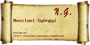 Noszlopi Gyöngyi névjegykártya